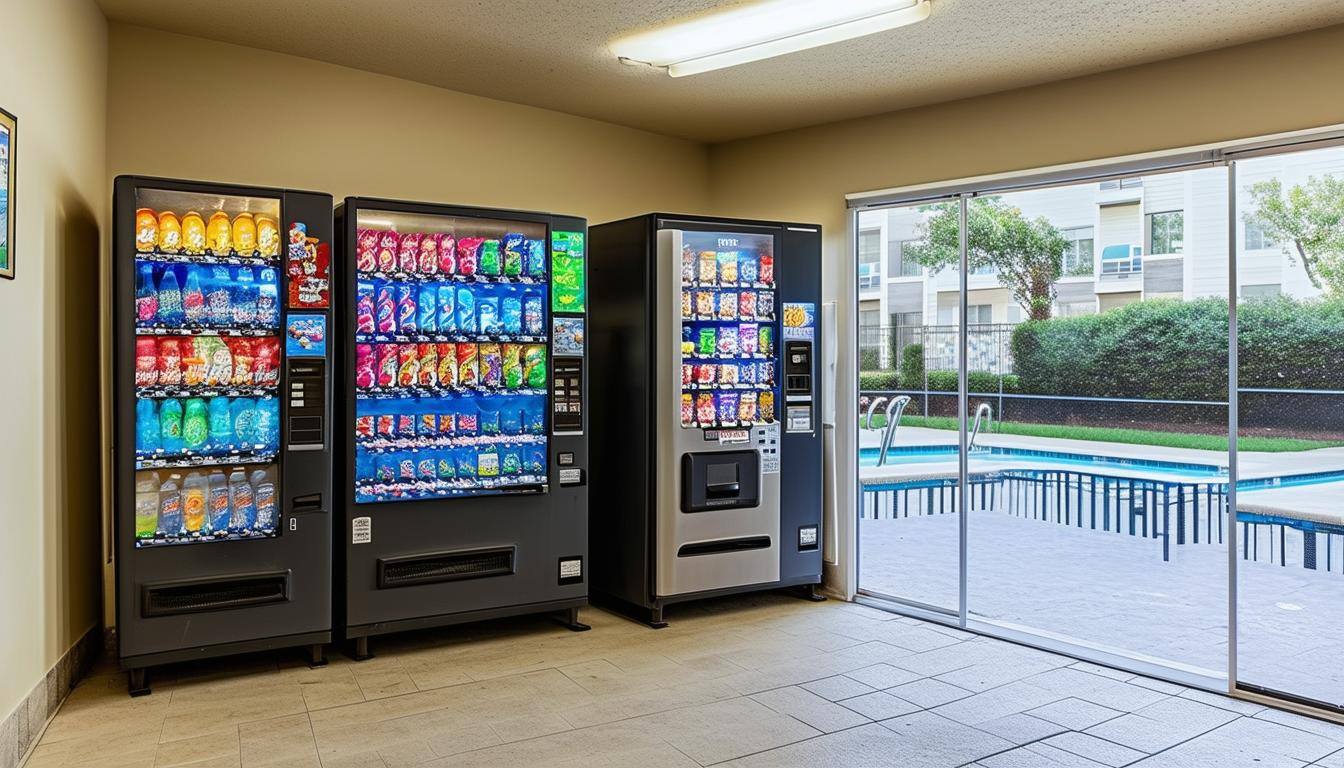 An image of Vending Machines in the common are near the pool in Apartment complex pool lockerroom