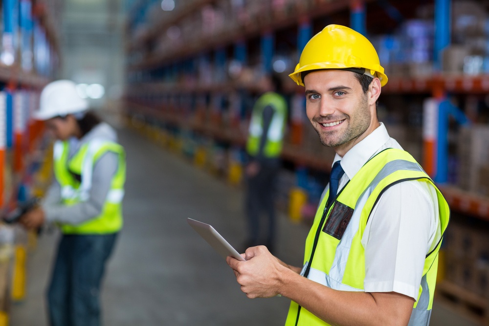 happy warehouse worker